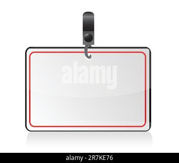 Leeres Abzeichen (Namensschild) mit isoliertem Design auf weißem Hintergrund Stock Vektor