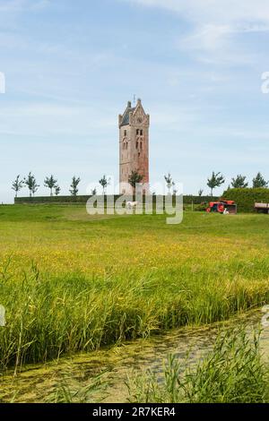 Begraafplaats in Warkumerwaard; Friedhof an Warkumerwaard Stockfoto