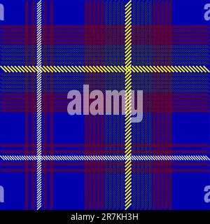 Abbildung - Detailansicht der Struktur aus blauem Schottenstoff Stock Vektor