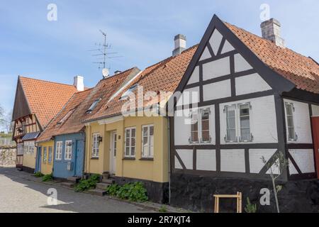 Historische Häuser in Sonderborg, Kirkegrade, Dänemark Stockfoto