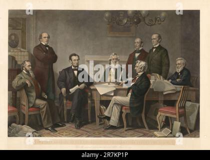 Die erste Lesung der Emanzipationserklärung vor dem Kabinett 1866 Stockfoto