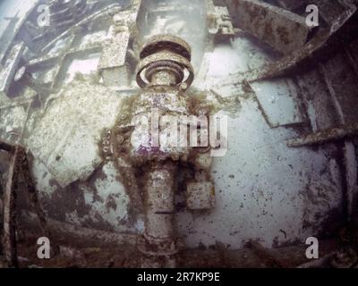 Das Wrack des P31 Patrouillenbootes in Comino, Malta Stockfoto