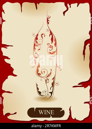 Abstraktes Vektormuster für Weinkarte Stock Vektor