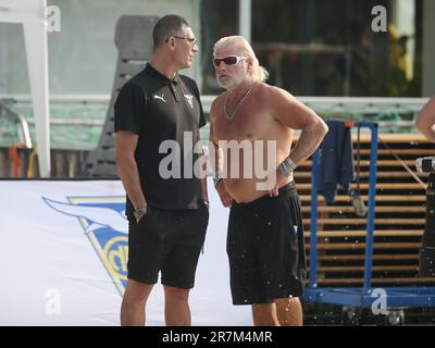 Rennes, Frankreich. 16. Juni 2023. Franck Esposito und Philippe Lucas bei den französischen Elite-Schwimmmeisterschaften am 16 2023. Juni in Rennes, Frankreich - Foto Laurent Lairys/DPPI Credit: DPPI Media/Alamy Live News Stockfoto