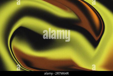 Körniger, flüssiger Farbverlauf welliger Hintergrund. Trendiges goldgelbes Hellbraun Farben Lo-Fi-Effekt Vintage Texturtapete für Banner, Web Stockfoto