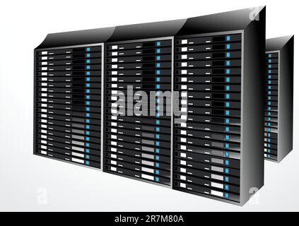 Abstrakte Vektordarstellung der Datenserverstation Stock Vektor