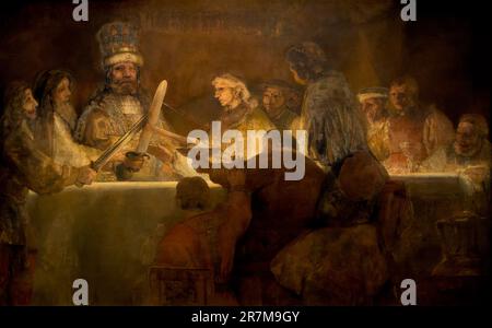 Verschwörung der Batavianer unter Claudius Civilis, Rembrandt, 1661-2, Rijksmuseum, Amsterdam, Niederlande, Europa, Stockfoto