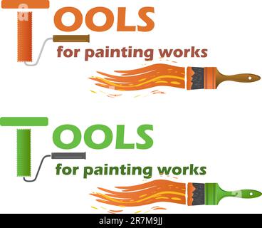 Werkzeuge für Malerarbeiten. Vektordarstellung. Stock Vektor