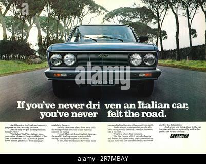 FIAT-Gruppenwerbung in einer Zeitschrift 1978 Stockfoto