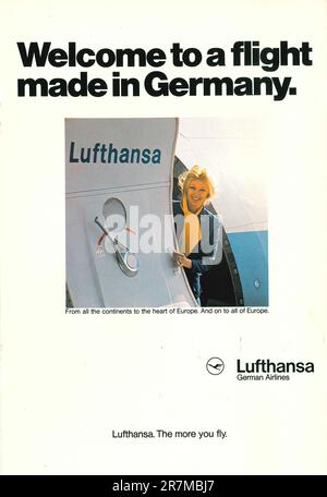 Lufthansa-Werbung in einem NatGeo-Magazin 1976 Stockfoto