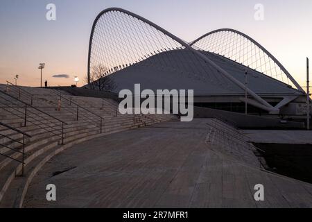 Griechenland, Athen auf 2023-01-17. Der große Olympiakomplex Spyrídon-Louis wurde speziell für die Spiele gebaut, einschließlich einer großen Struktur von Bögen in einem Stockfoto