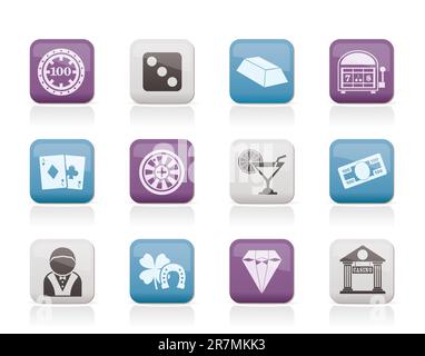 Casino und spielen Symbole - Vektor Icon Set Stock Vektor