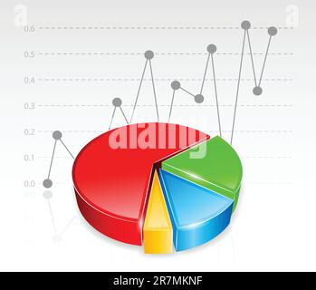 Farbiges Geschäftsdiagramm im editierbaren Vektorformat. Stock Vektor