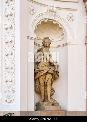 Myslewicki-Palast, detaillierte Aussicht, Lazienki-Park oder Royal Baths Park, Warschau, Masowisches Woiwodschaft, Polen Stockfoto