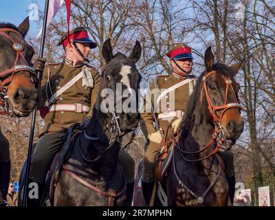 National Independence Day Horse Parade, Lazienki Park oder Royal Baths Park, Warschau, Masovian Woiwodschaft, Polen Stockfoto