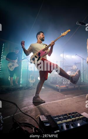 Bergen, Norwegen. 15. Juni 2023. Die englische Indie-Rockband The Reytons führt während des norwegischen Musikfestivals Bergenfest 2023 in Bergen ein Live-Konzert auf. (Foto: Gonzales Photo/Alamy Live News Stockfoto