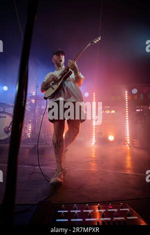 Bergen, Norwegen. 15. Juni 2023. Die englische Indie-Rockband The Reytons führt während des norwegischen Musikfestivals Bergenfest 2023 in Bergen ein Live-Konzert auf. (Foto: Gonzales Photo/Alamy Live News Stockfoto