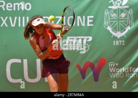 Rom, Italien. 16. Juni 2023. Während des Spiels der 16. Runde des ITF W60 Frauen Tennis Torunament BMW Cup am 16. Juni 2023 im reale Circolo Canottieri Tevere Remo in Rom, Italien Kredit: Independent Photo Agency/Alamy Live News Stockfoto