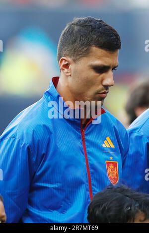 Enschede, Niederlande. 15. Juni 2023. Rodri (ESP) Fußball : Halbfinalspiel der UEFA Nations League zwischen Spanien 2-1 Italien im FC Twente Stadion in Enschede, Niederlande . Kredit: Mutsu Kawamori/AFLO/Alamy Live News Stockfoto