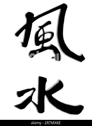 Abbildung der Welt Fengshui. Stock Vektor