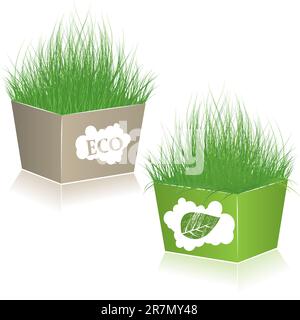 Öko Einkaufstaschen. Vektor-illustration Stock Vektor