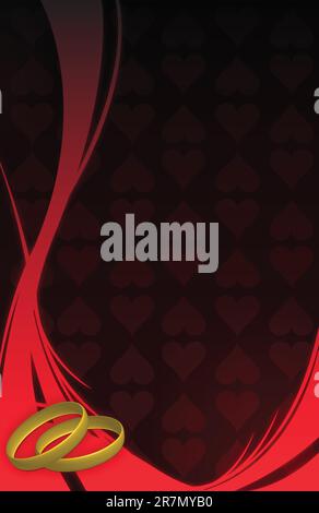 Hochzeitskarte mit Trauringe. Stock Vektor