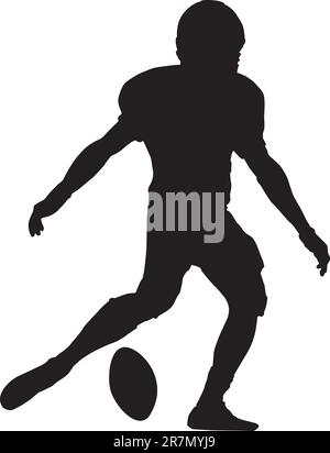 vektor eines amerikanischen Footballspielers, der den Ball startet Stock Vektor