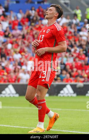 Cardiff, Großbritannien. 20. November 2022. Kieffer Moore #13 of Wales reagiert während des UEFA Euro Qualifiers-Spiels Wales gegen Armenien im Cardiff City Stadium, Cardiff, Großbritannien, 16. Juni 2023 (Foto von Gareth Evans/News Images) in Cardiff, Großbritannien, am 11./20. Juni 2022. (Foto: Gareth Evans/News Images/Sipa USA) Guthaben: SIPA USA/Alamy Live News Stockfoto