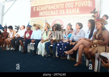 Salvador, Brasilien. 16. Juni 2023. 5. Auflage des Terra Livre Bahia-Camps, in Anwesenheit von Gouverneur Jerônimo Rodrigues, heute Freitag Nachmittag (16), im Außenbereich der Legislativversammlung von Bahia (Alba) in Salvador (BA). Kredit: Mauro Akin Nassor/FotoArena/Alamy Live News Stockfoto