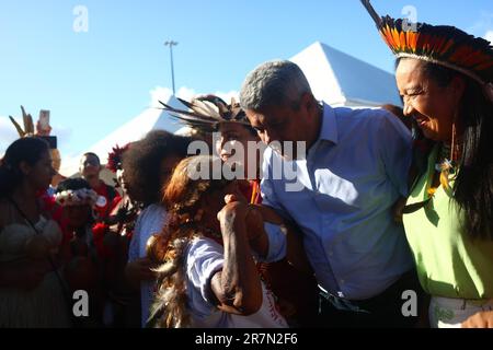 Salvador, Brasilien. 16. Juni 2023. 5. Ausgabe des Terra Livre Bahia Camps, in Anwesenheit von Gouverneur Jerônimo Rodrigues, heute Freitagnachmittag (16), im Außenbereich der Legislativversammlung von Bahia (Alba) in Salvador/BA. Kredit: Mauro Akin Nassor/FotoArena/Alamy Live News Stockfoto