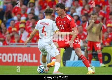 Cardiff, Großbritannien. 20. November 2022. Kieffer Moore #13 of Wales in Aktion während des UEFA Euro Qualifiers Match Wales gegen Armenia im Cardiff City Stadium, Cardiff, Großbritannien, 16. Juni 2023 (Foto von Gareth Evans/News Images) in Cardiff, Großbritannien, am 11./20. Juni 2022. (Foto: Gareth Evans/News Images/Sipa USA) Guthaben: SIPA USA/Alamy Live News Stockfoto