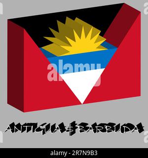 antigua und barbuda 3D Flagge, abstrakte Vektorgrafik Illustration Stock Vektor