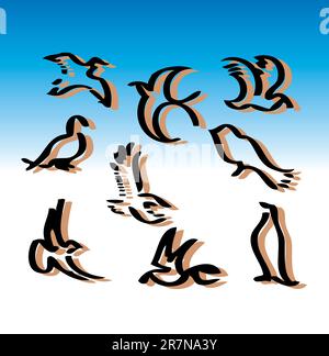 Set Birds.Vector Stock Vektor