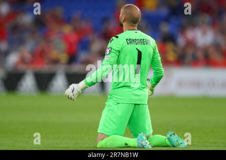 Cardiff, Großbritannien. 20. November 2022. Ognjen Cancarevic #1 aus Armenien feiert den Sieg seiner Teams nach dem UEFA Euro Qualifiers-Spiel Wales gegen Armenien im Cardiff City Stadium, Cardiff, Großbritannien, 16. Juni 2023 (Foto von Gareth Evans/News Images) in Cardiff, Großbritannien, am 11./20. Juni 2022. (Foto: Gareth Evans/News Images/Sipa USA) Guthaben: SIPA USA/Alamy Live News Stockfoto