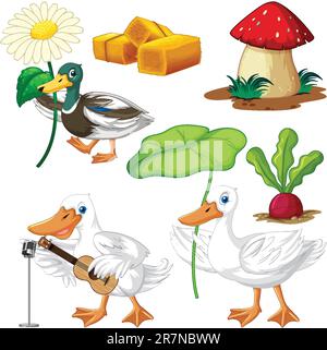 Abbildung: Betriebsobjekte und Elemente - Vektorsatz Stock Vektor