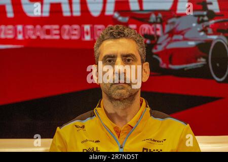 Andrea Stella (ITA) McLaren F1 Team Principal. Am Freitag, den day2., der FORMEL 1 DES PIRELLI GRAND PRIX DU CANADA 2023 - vom 15. Bis 18. Juni 2023 in Montreal, Quebec, Kanada Stockfoto