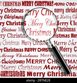 Lupe im weihnachtshintergrund Stock Vektor