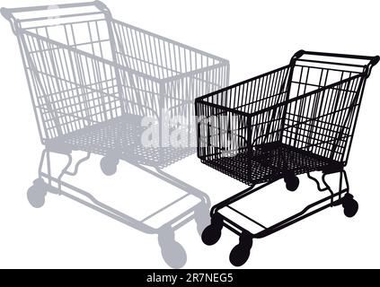 Shoppingwagen-Silhouette, Vektordarstellung Stock Vektor