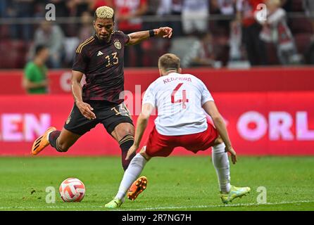 Warschau, Polen. 16. Juni 2023. Benjamin Henrichs während des internationalen Freundschaftsspiels zwischen Polen und Deutschland im Stadion Narodowy am 16. Juni 2023 in Warschau, Polen. (Foto: PressFocus/Sipa USA) Guthaben: SIPA USA/Alamy Live News Stockfoto