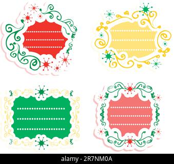 Etiketten im Retro-Stil mit unbedruckten Rahmen im Vintage-Stil Stock Vektor