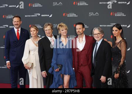 Monaco, Monaco. 17. Juni 2023. Die Geschworenen Marcus Ammon, Camilla Rydbacken, John Goodman, Sara Mortensen, Shane West, Frank Spotnitz und Francesca Chillemi während der Eröffnung des roten Teppichs während des Monte Carlo TV Festivals 62. am 16. Juni 2023 in Monte-Carlo, Monaco.picture & Copyright © Thierry CARPICO/ATP images (CARPICO Thierry/ATP/SPP) Credit: SPP Sport Press Photo. Alamy Live News Stockfoto