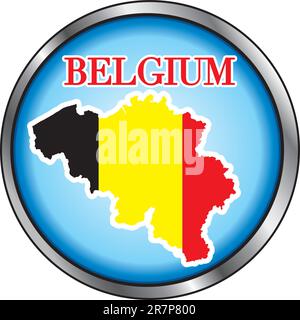 Vektor-Illustration für das Belgien Runde Taste. Stock Vektor