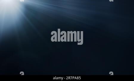 Strahlen in verschiedenen Längen und Formen. Linke obere Ecke der Ebene. Stockfoto