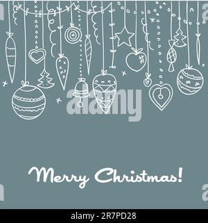 Handgezeichneter Weihnachtshintergrund, Vektordarstellung Stock Vektor