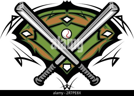 Vektorvorlage einer Softball-Baseball-Feldgrafik Stock Vektor