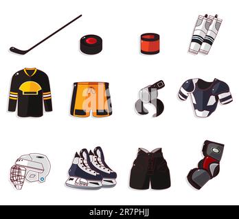 Eishockey-Symbolsatz für Vektoren Stock Vektor