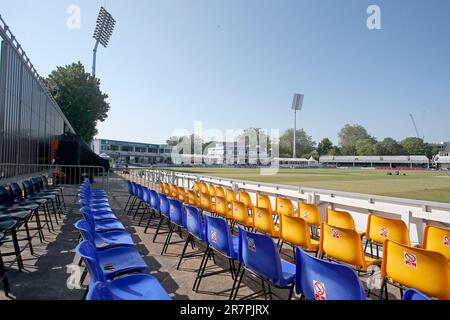 Allgemeiner Blick auf den Boden vor Essex Eagles vs Glamorgan, Vitality Blast T20 Cricket auf dem Cloud County Ground am 16. Juni 2023 Stockfoto