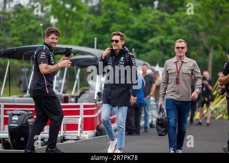 George Russell (GBR) Mercedes W14 E Vorstellung am Freitag, day2 Uhr, der FORMEL 1 PIRELLI GRAND PRIX DU CANADA 2023 - vom 15. Bis 18. Juni 2023 in Stockfoto