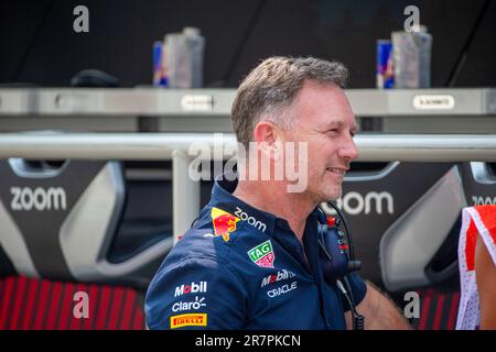 Christian Horner (GBR) - RedBull Racing Team Principal am day2. Freitag des FORMEL 1 PIRELLI GRAND PRIX DU CANADA 2023 - vom 15. Bis 18. Juni 2 Stockfoto