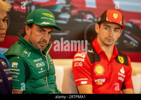 Fernando Alonso (SPA) Aston Martn AMR23.an Tag 1 der FORMEL 1 PIRELLI GRAND PRIX DU CANADA 2023 - vom 15. Bis 18. Juni 2023 in Montreal, Quebec, Kanada Stockfoto